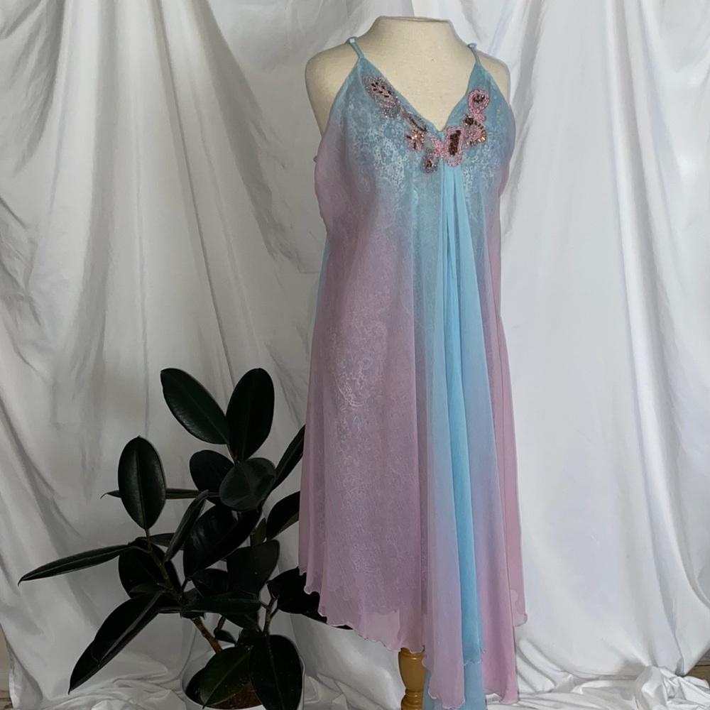 Boho lined chiffon dress